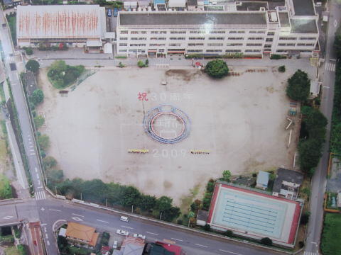 瑞穂台小学校を空から見た様子