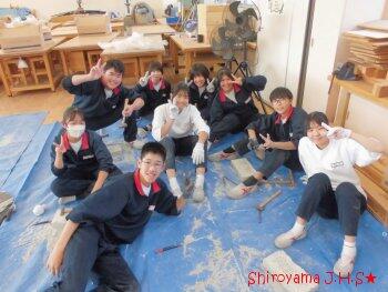 大谷石加工体験の様子