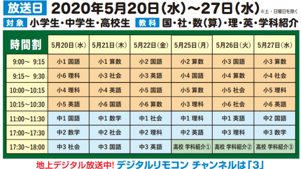 放送スケジュール