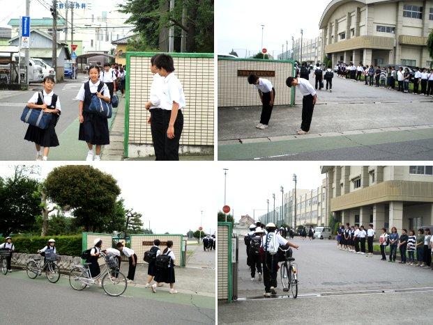 あいさつ運動の様子
