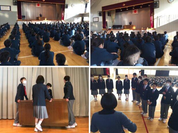 全校朝会の様子