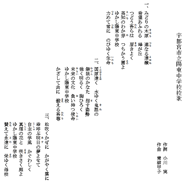 陽東中学校　校歌